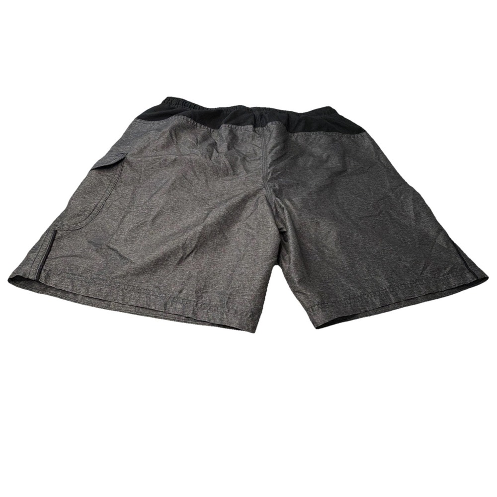 SPEEDO Men's size 2XL Black & Gray Swimming Trunks Shorts Pocket Mesh Costal